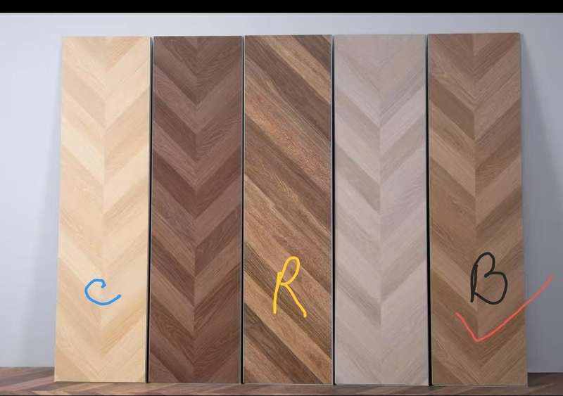 KOOLARK HOMES material-reference image showing five chevron timber finish samples