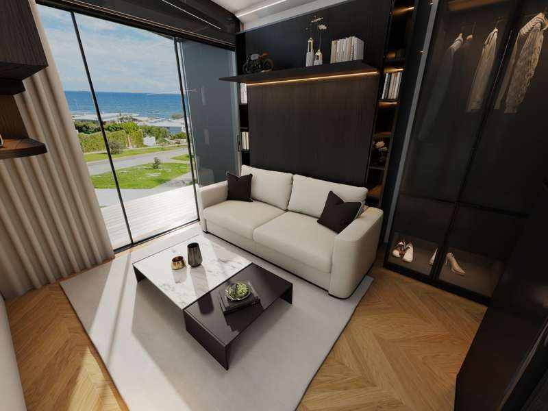 Concept visual of premium modular living with integrated joinery and ocean outlook — KOOLARK HOMES