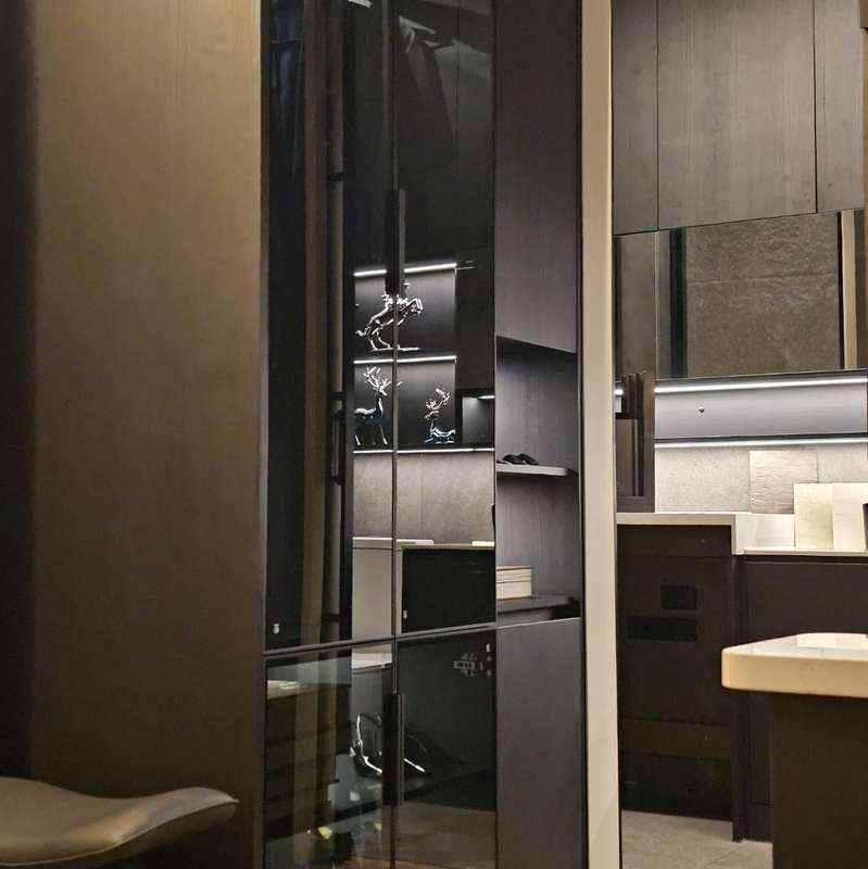 Dark premium bathroom interior in a KOOLARK HOMES high-end modular home