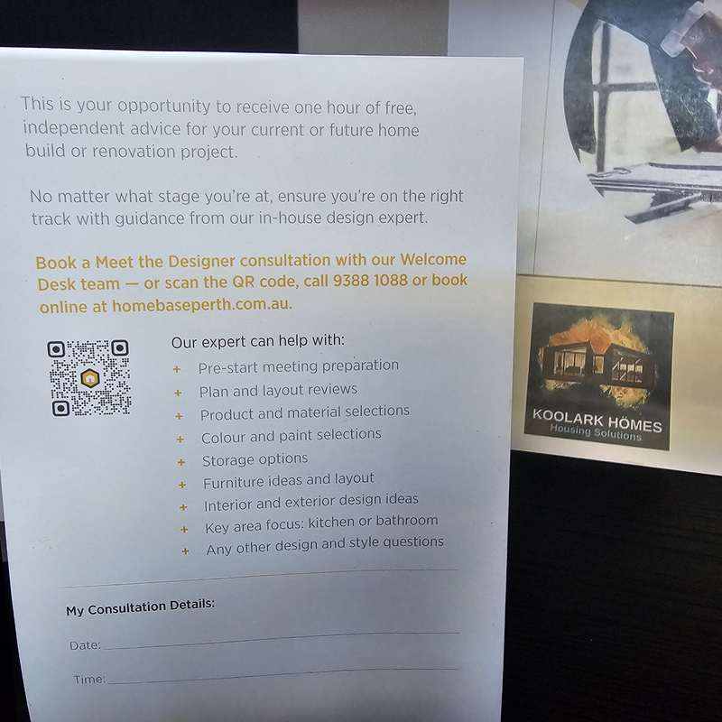 KOOLARK HOMES branding visible beside a Homebase design-advice information card