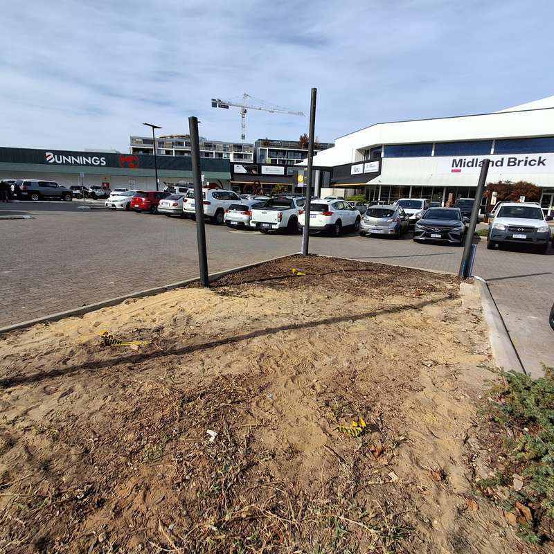KOOLARK HOMES prepared display-site area with posts, footing points and caution tape at Homebase