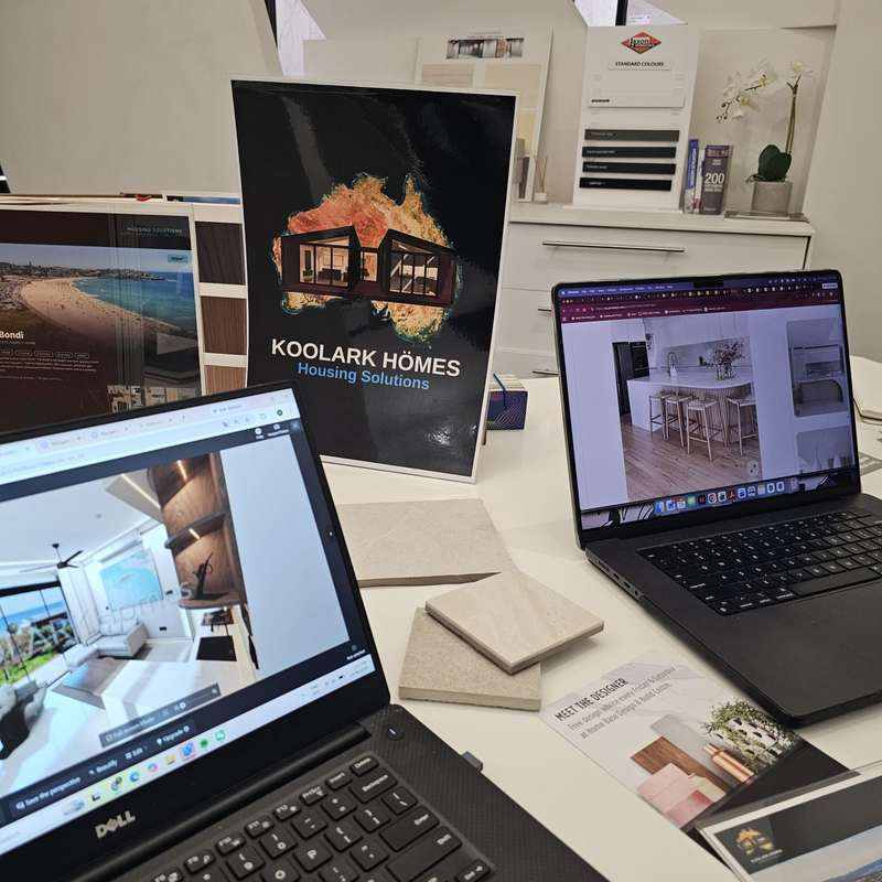 KOOLARK HOMES design and materials consultation with modular home visualisations at Homebase