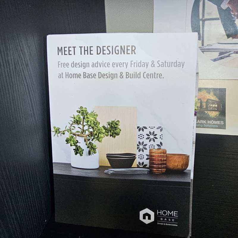 KOOLARK HOMES branding visible on a Homebase Meet the Designer information card