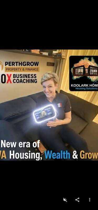 Video-frame screenshot with KOOLARK HOMES Housing Solutions and PerthGrow Property and Finance branding