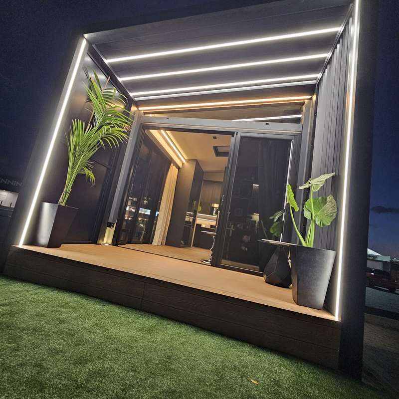 KOOLARK HOMES premium modular home display at dusk in Perth, WA