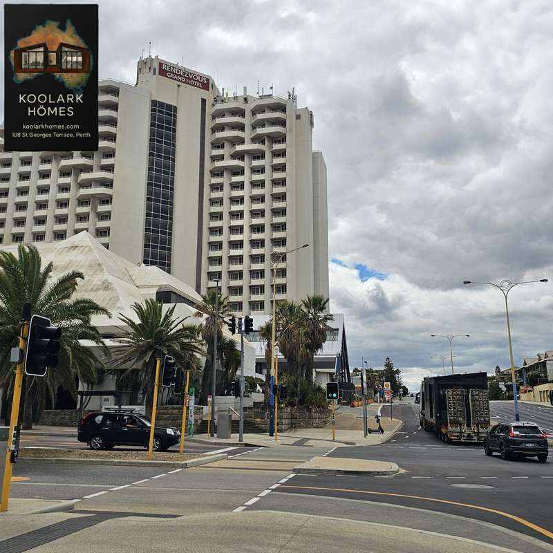 KOOLARK HOMES signage near the Rendezvous Grand Hotel at St Georges Terrace, Perth