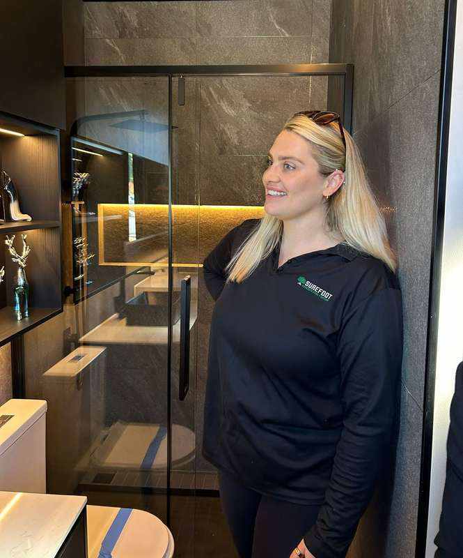 Surefoot management enjoying a beautiful and luxurious KOOLARK HOMES bathroom at Homebase Subiaco