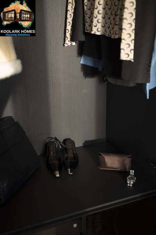 Premium wardrobe detail in a KOOLARK HOMES modular home display